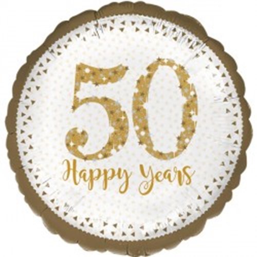 Happy 50th Years Helium Balloon - Premium Quality